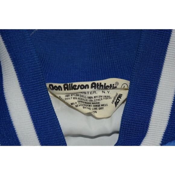 Vintage Softball Don-Alleson Athletic Satin Jacket Blue State Championship Sz L - Picture 3 of 10